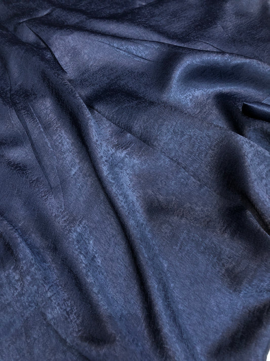 Velvet Silk Hijab - Navy Blue