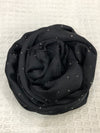 Studded Silk Hijab - Black (Black Stud)