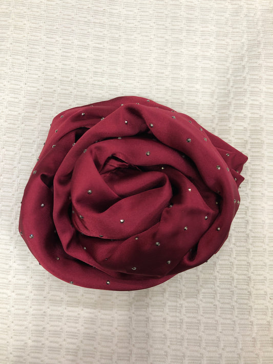 Studded Silk Hijab - Vine (Black Stud)