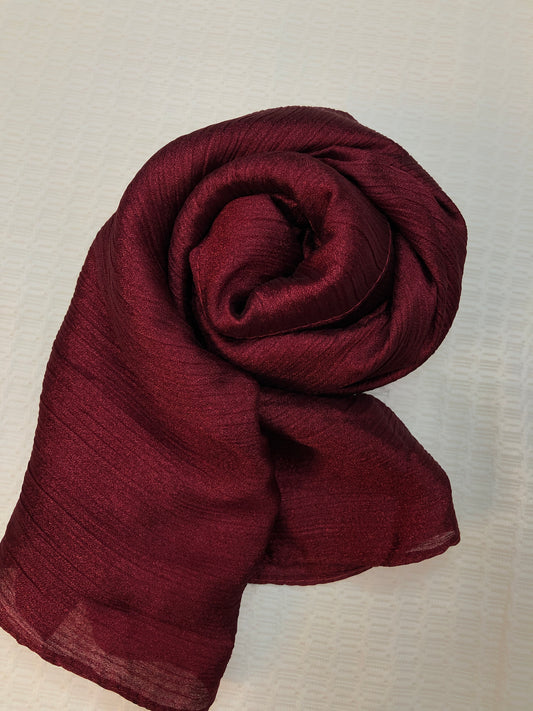 Crinkle Shiffon Hijab- Maroon