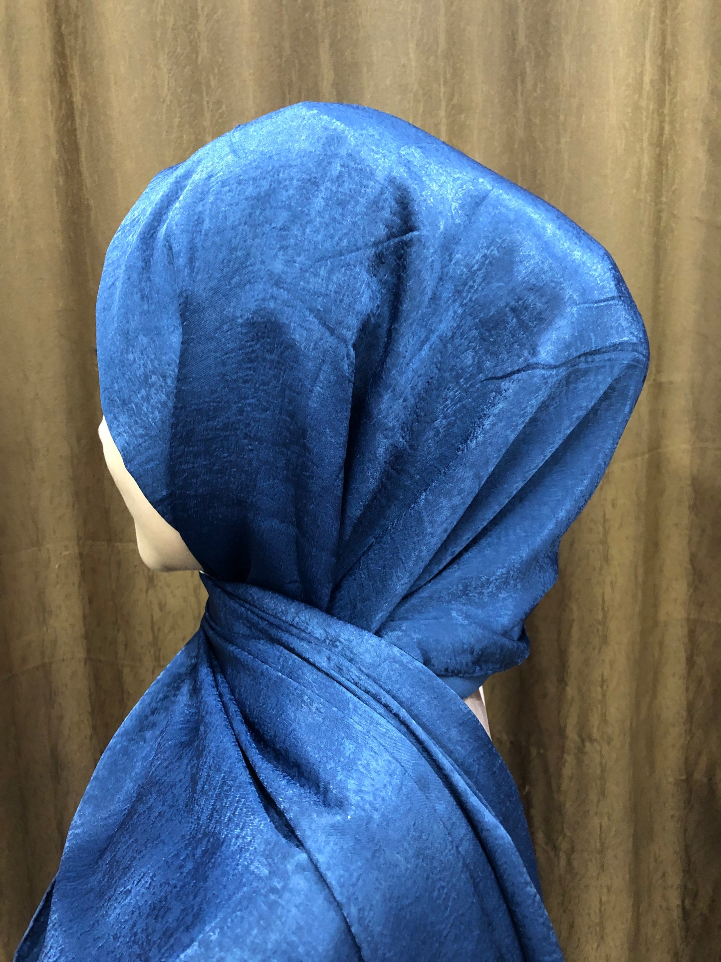 Velvet Silk Hijab - Navy Blue